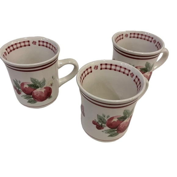 PFALTZGRAFF Delicious Retired Apples Cherries Set of 3 Mugs Coffee Cups - Picture 2 of 5